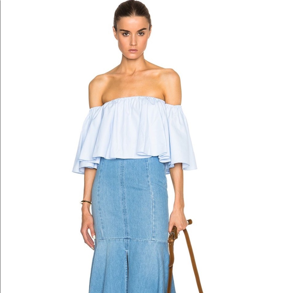 Nicholas Off shoulder crop top bell sleeves size M